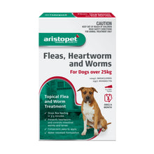 Load image into Gallery viewer, Aristopet Fleas, Heartworm and Worms Topical Treatment for Dogs Over 25kg (3 pack)