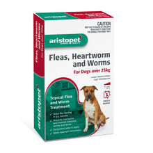 Load image into Gallery viewer, Aristopet Fleas, Heartworm and Worms Topical Treatment for Dogs Over 25kg (6 pack)
