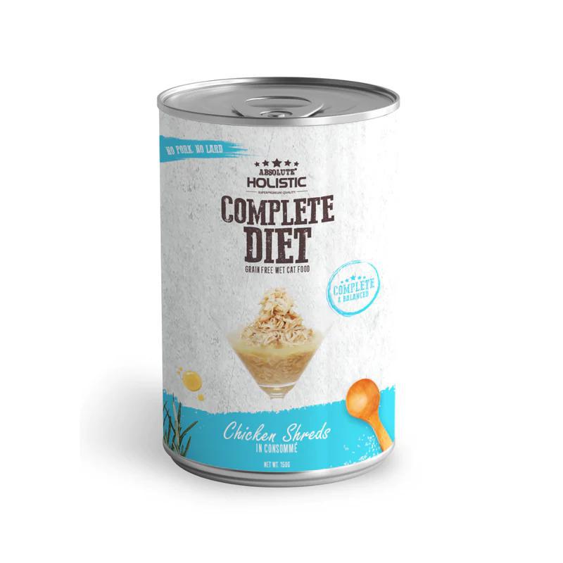 Absolute Holistic Complete Diet Cat Wet Food - Chicken Shreds (150g)