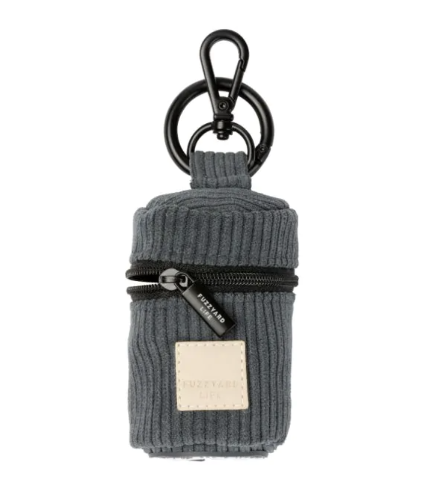 FuzzYard Life Corduroy Poop Bag Dispenser - Slate Grey