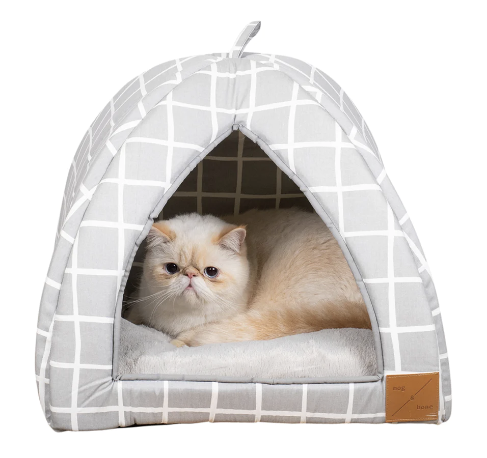 Mog & Bone Cat Igloo - Grey Check
