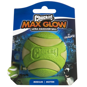 Chuckit! Max Glow Ultra Squeaker Ball - Medium
