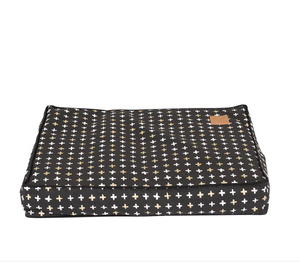 Mog & Bone Classic Cushion Bed - Black Metallic Cross - Medium