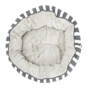 Mog & Bone 4 Seasons Reversible Dog Bed - Charcoal Hamptons - Medium