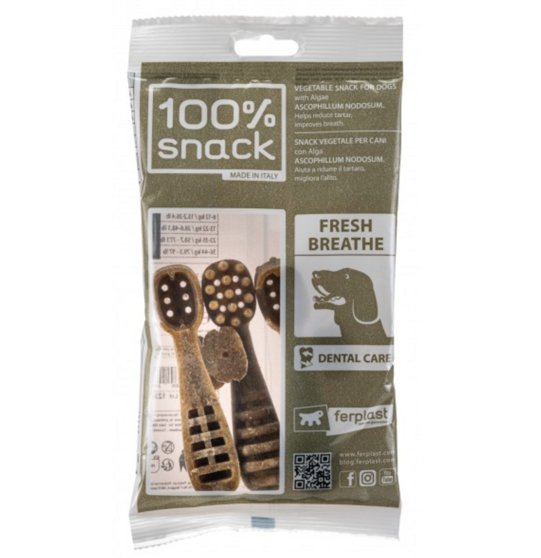 100% Snack Toothbrush Fresh Breath - Medium (3 pack)