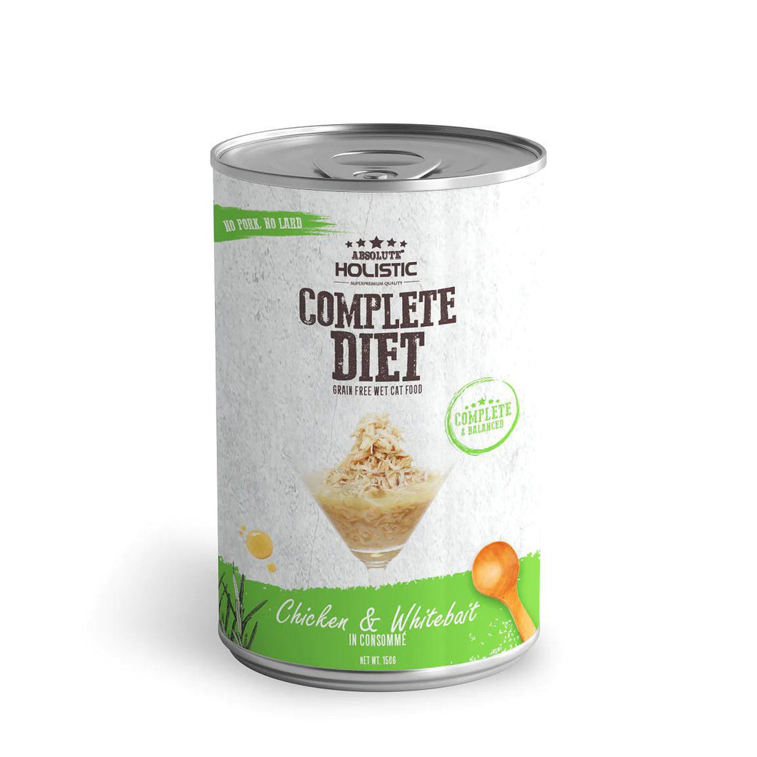 Absolute Holistic Complete Diet Cat Wet Food - Chicken & Whitebait (150g)