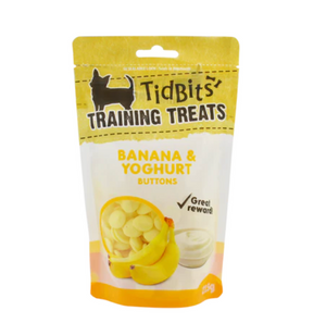 Tidbits Training Treats - Banana & Yoghurt Buttons (225g)