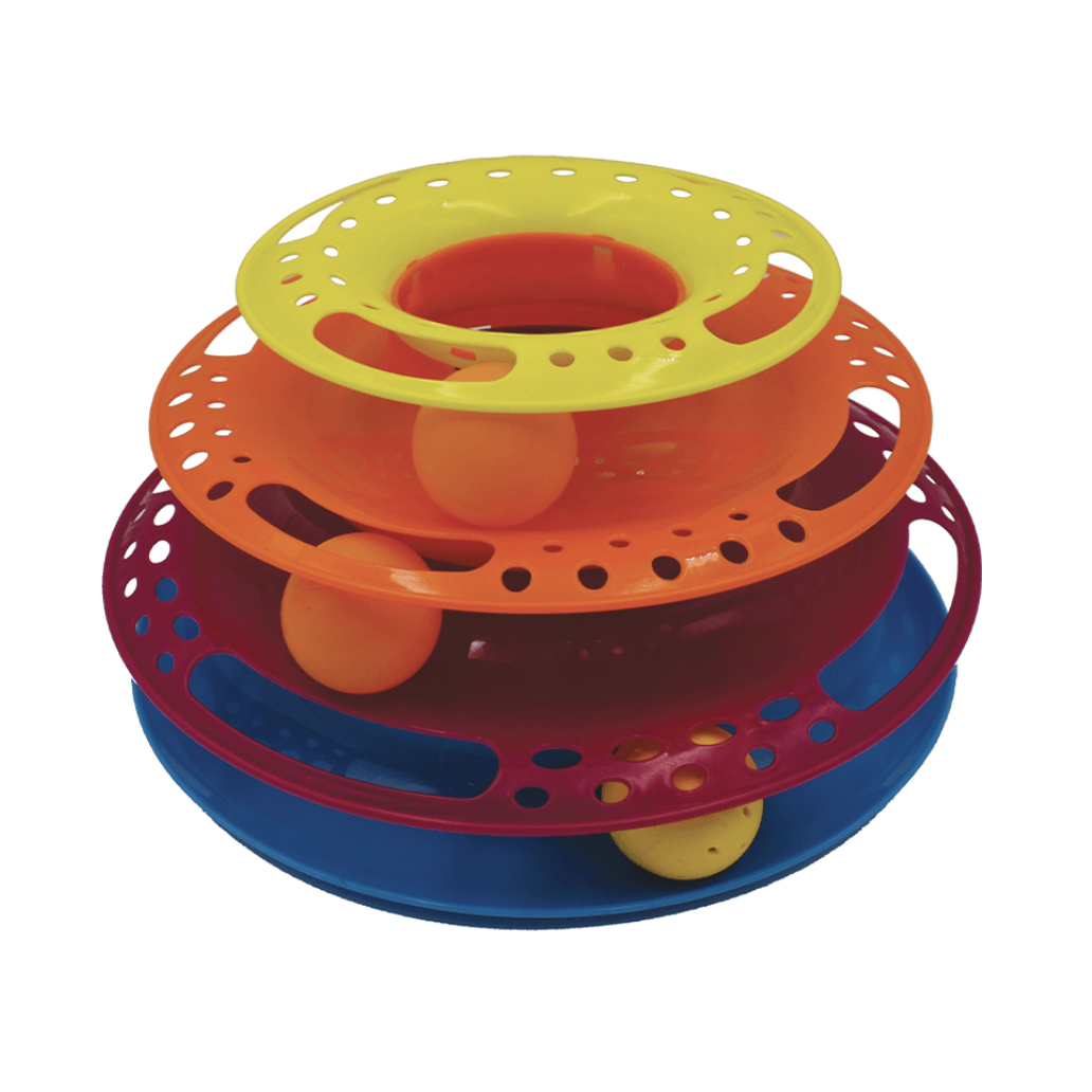 Scream Triple Layer Orb Tower Cat Toy Multicolour 26X13Cm