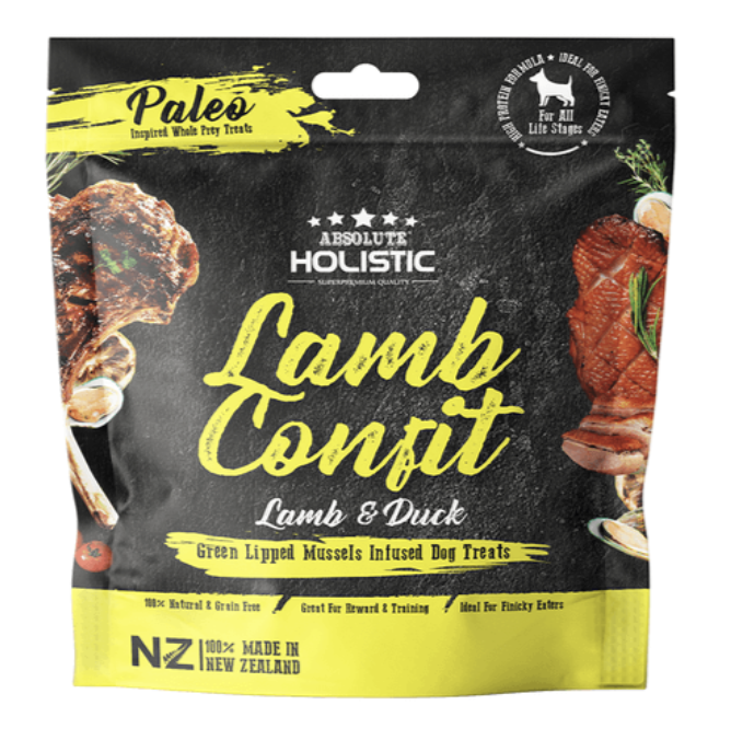 Absolute Holistic Air Dried Dog Treats - Lamb & Duck Confit (200g)