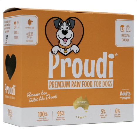 Proudi Dog Frozen Food - Turkey & Chicken (2.4kg)