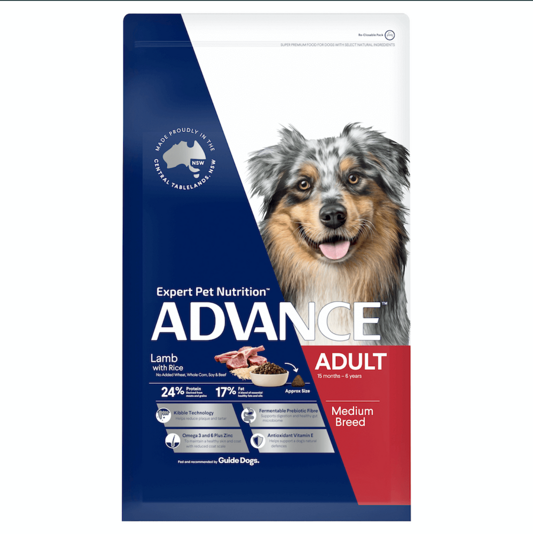 Advance Dog Dry Food - Medium Breed - Lamb (3kg)