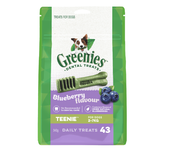 Greenies Dental Treats for Dogs - Blueberry - Teenie Size (340g)