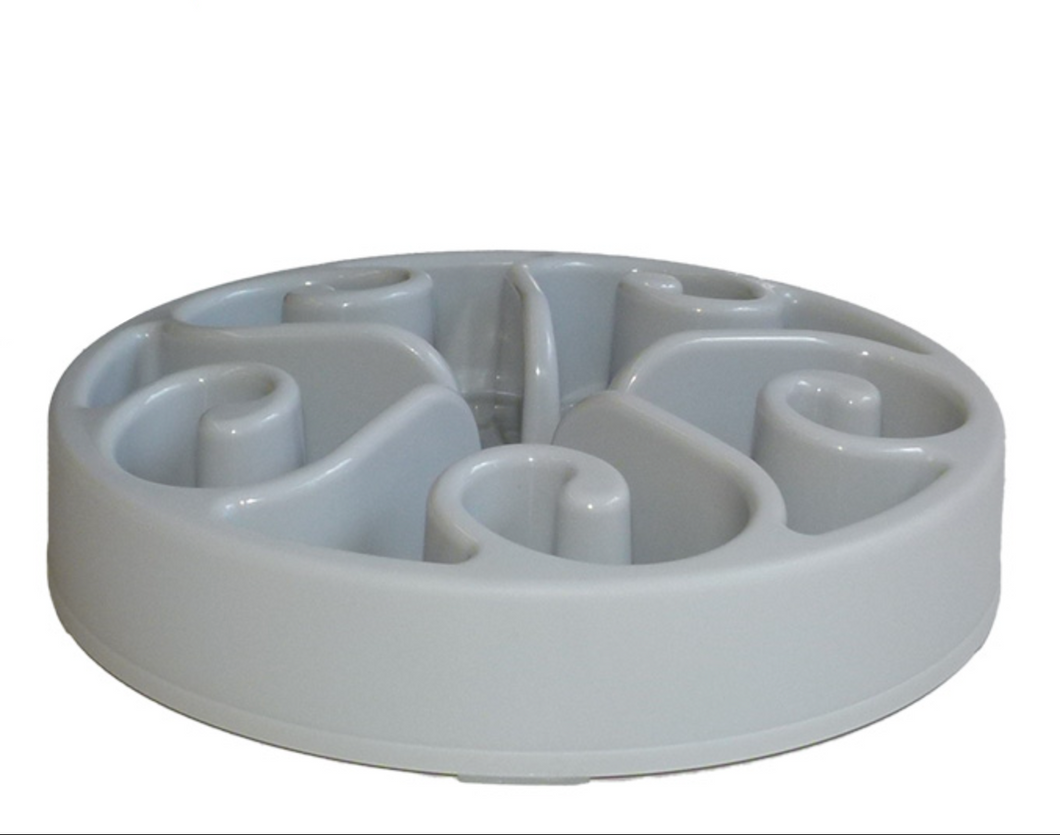 K9 Slow Feed Bowl Curl Pattern - Grey - Small