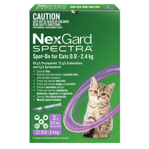 Nexgard Spectra for Cats upto 2.4kg (3 pack)