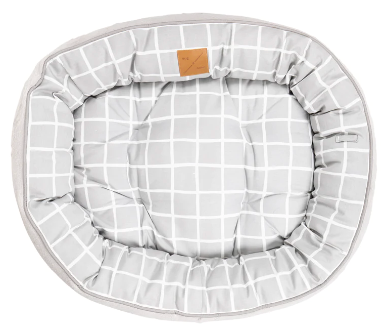 Mog & Bone 4 Seasons Dog Bed - Grey Chk - Large