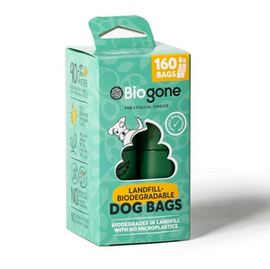 Biogone Biodegradable Dog Poo Bags - 160 Bags / 8 Rolls