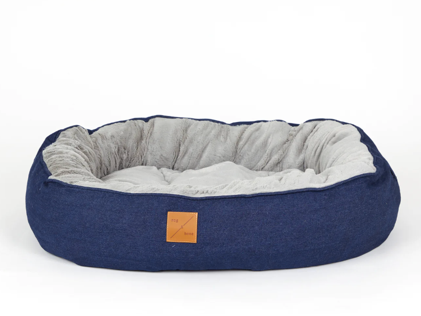 Mog & Bone 4 Seasons Dog Reversible Bed - Blue Denim - X-Large