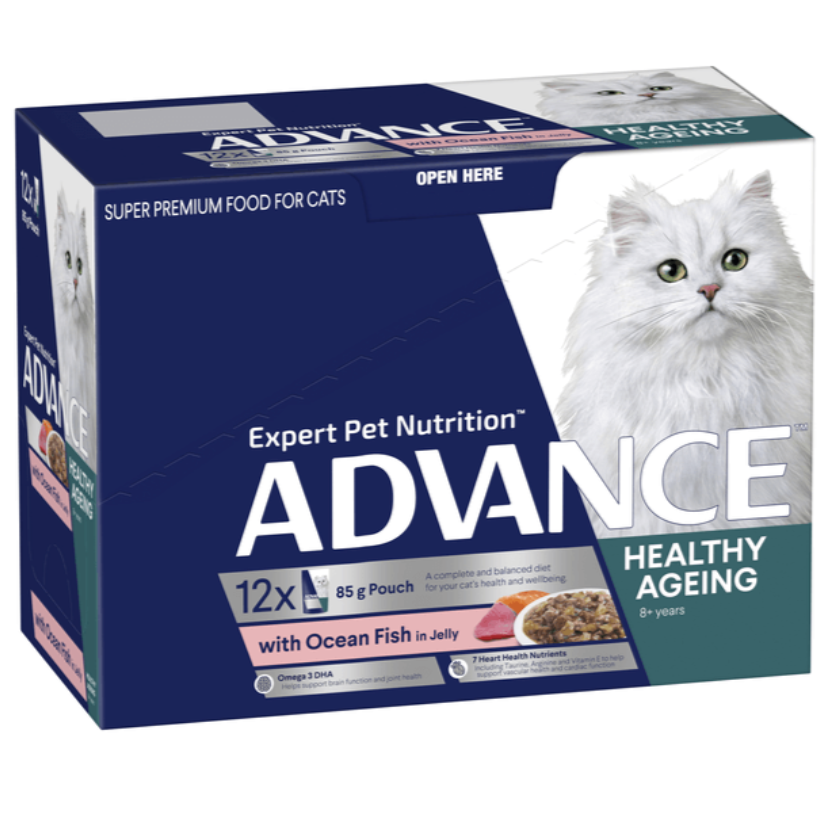 Advance Cat Wet Food - Mature - Ocean Fish - Jelly - Box (12 x 85g)