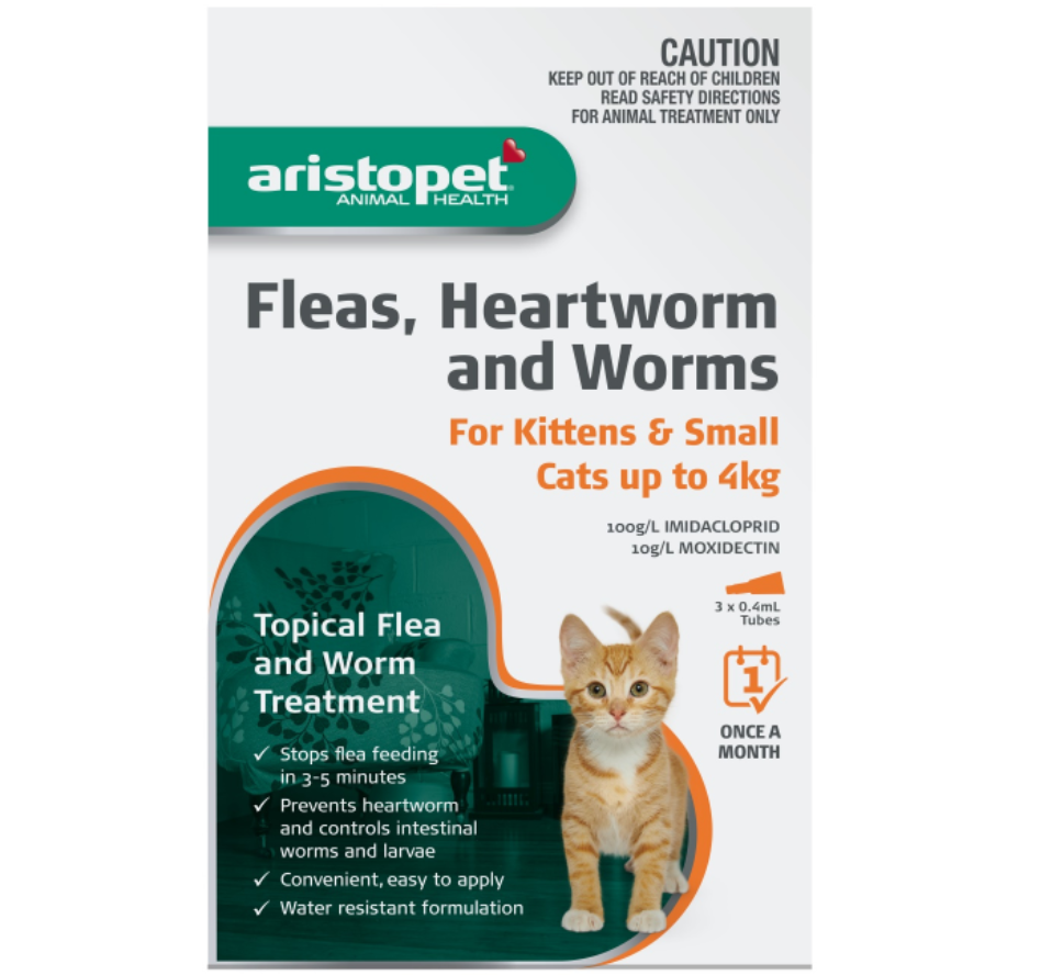 Aristopet Fleas, Heartworm and Worms Topical Treatment for Kittens
