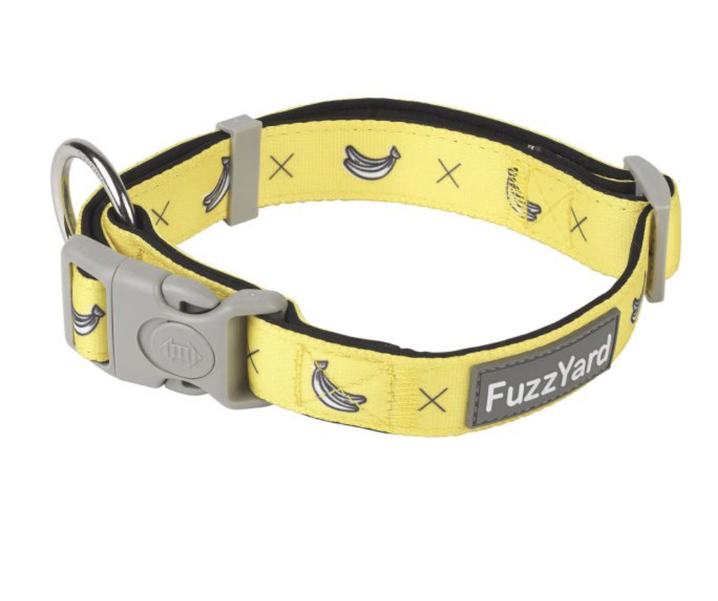 Collar - L - Monkey Mania..Yellow, White Banana
