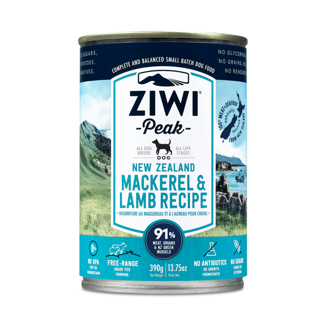 Ziwi Peak Dog Wet Food - Mackerel & Lamb (390g)