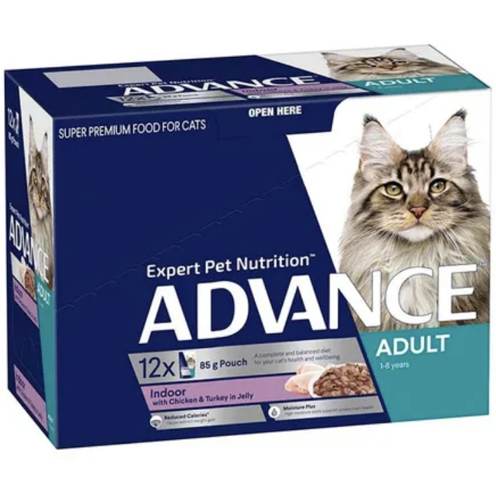 Advance Cat Wet Food - Indoor - Jelly - Box (12 x 85g)