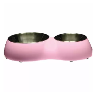 Catit 2 in1 Cat Double Bowl - Pink - Small