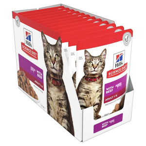 Hill's Cat Wet Food - Adult - Beef - Box (12 x 85g)