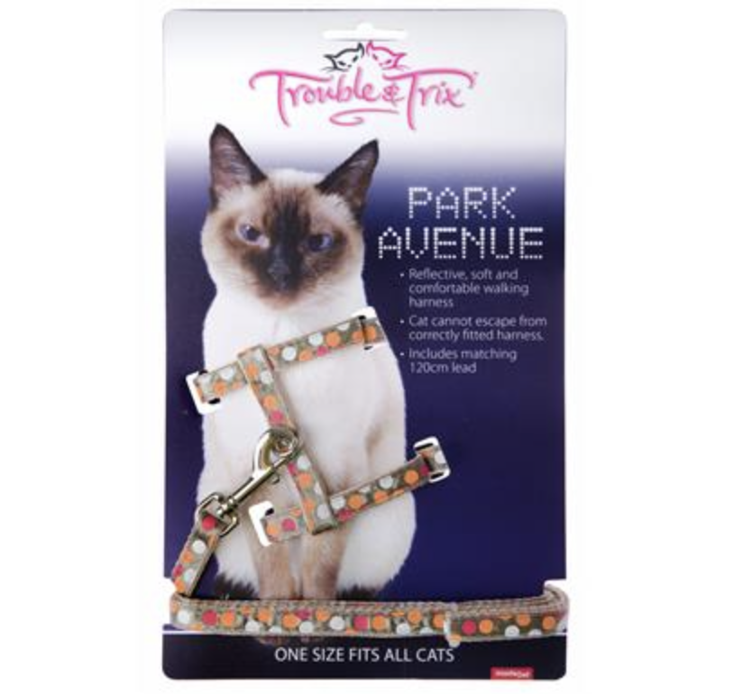 Trouble & Trix Cat Harness - Park Avenue - Beige