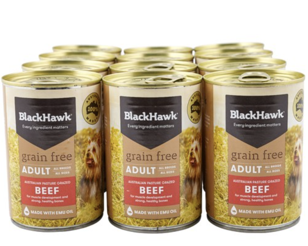 Black Hawk Dog Wet Food - Beef - Slab (400g x 12)