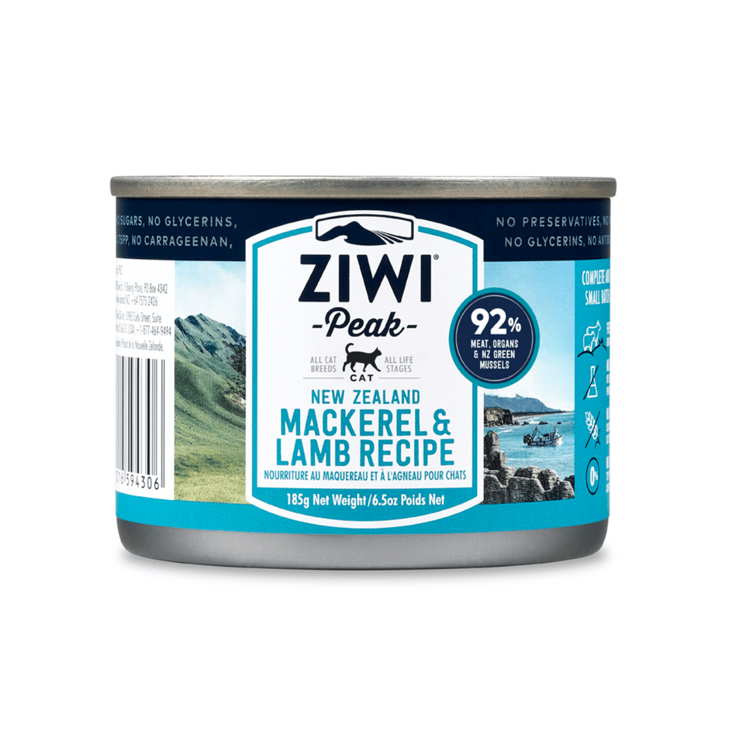 Ziwi Peak Cat Wet Food - Mackerel & Lamb (185g)