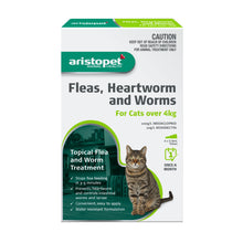 Load image into Gallery viewer, Aristopet Fleas, Heartworm and Worms Topical Treatment for Cats Over 4kg (6 pack)
