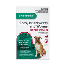 Load image into Gallery viewer, Aristopet Fleas, Heartworm and Worms Topical Treatment for Dogs Over 25kg (6 pack)

