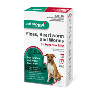 Aristopet Fleas, Heartworm and Worms Topical Treatment for Dogs Over 25kg (6 pack)
