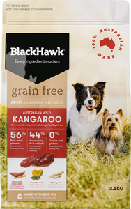 Black Hawk Dog Dry Food - Grain Free - Kangaroo (2.5kg)