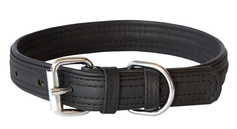 Rogz Leather Collar Medium Black