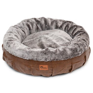 Superior Harley Dog Bed - Faux Leather & Rabbit Fur - Large