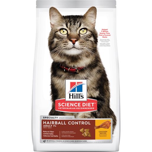 Hill's Cat Dry Food - 7+ Hairball Control (2kg)