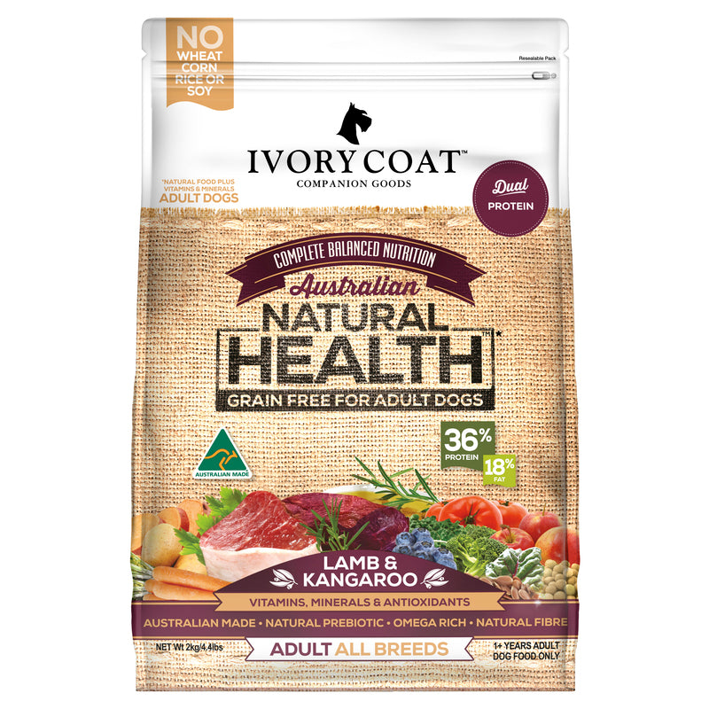 Ivory Coat Dog Dry Food - Lamb & Kangaroo (2kg)