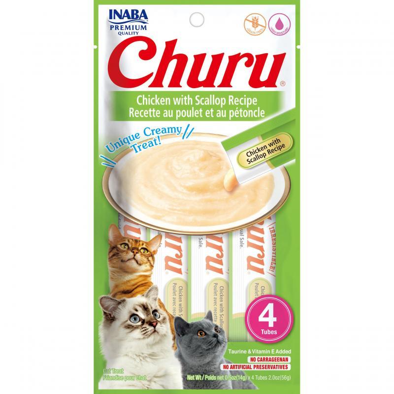 Inaba Churu Puree - Chicken & Scallop (4 pack)