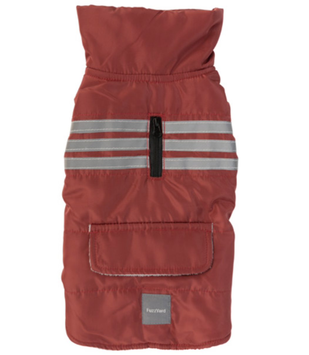 Fuzzyard Dog Coat - The Moonwalker Maroon - Size 6