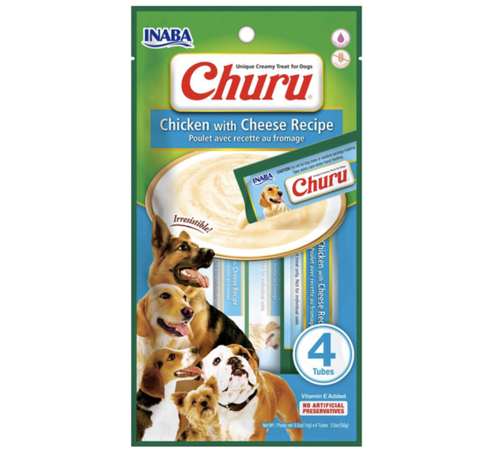 Inaba Churu Dog Treat - Chicken & Cheese (4 pack)