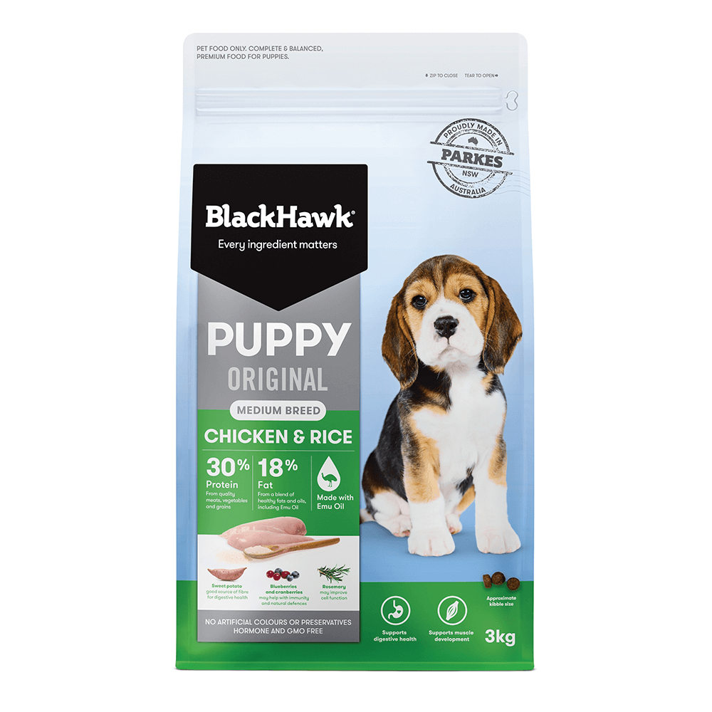 Black Hawk Dog Dry Food - Puppy - Medium Breed - Chicken & Rice (3kg)